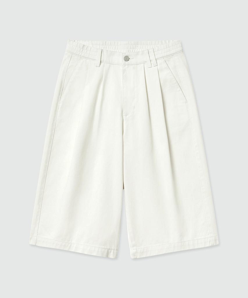 DECET Cotton 2Pleats Shorts Dcpt041Ivory