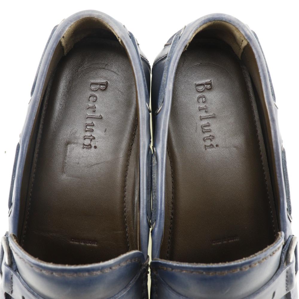 Berluti loafers Driving shoes Blue leather mens Used
