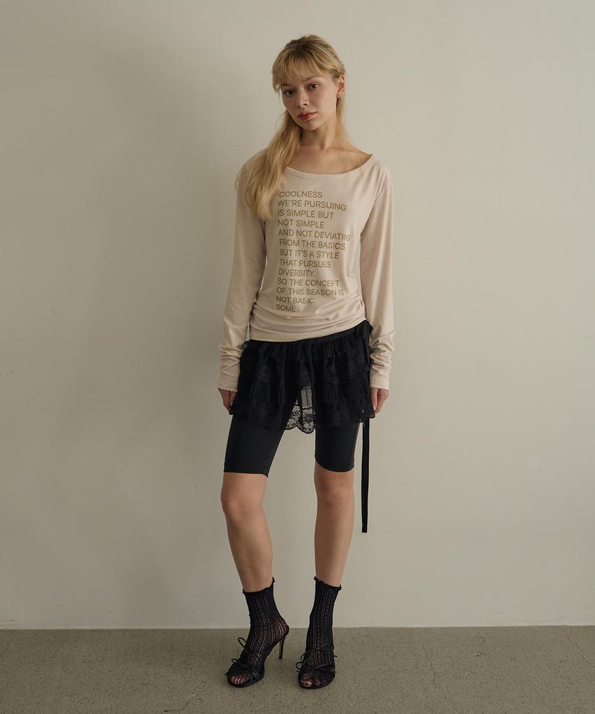 5OML Lettering Loose Fit Long Sleeve (Cream)