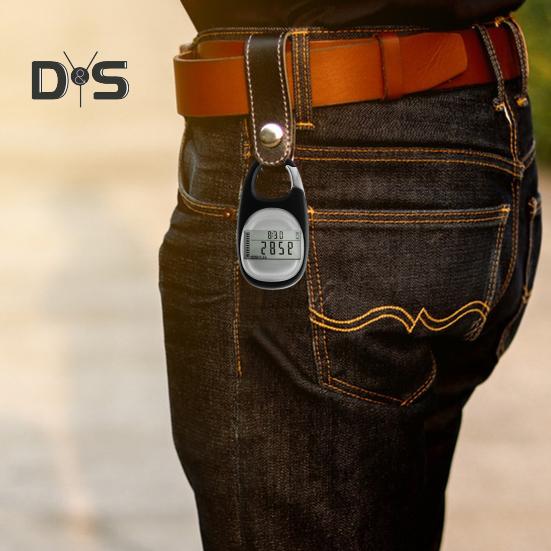 3D-Schrittzähler, einfacher Schrittzähler mit Karabiner, präziser Clip-Schrittzähler für Männer, Frauen, Kinder, Senioren