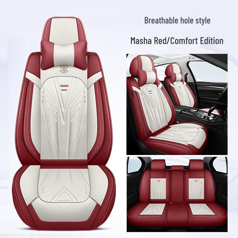 Universal Nappa Leather Car Seat Cushion - Full Coverage & Comfortable, Fits Five-Seat Cars for All Seasons