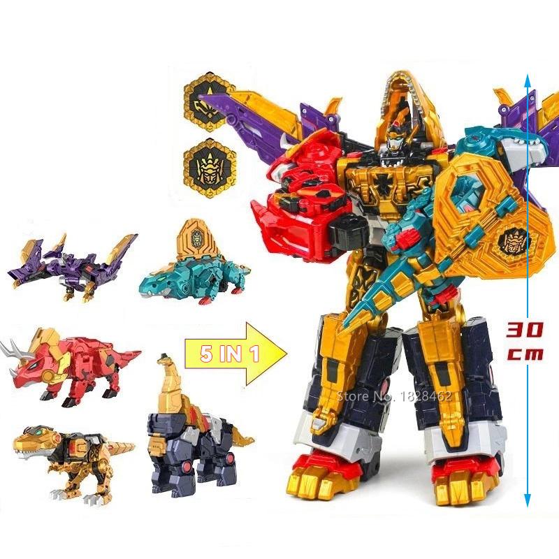 New Mini Force 8 Dinoid Warrior Tyrannosaurus Rex Battle King Transforming Combined Mecha Robot Action Figures Deformation Toys