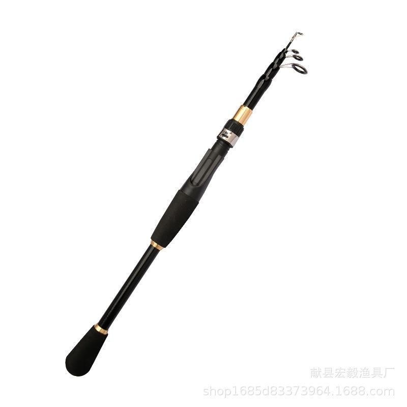 

Telescopic Luya Rod M Adjustment Portable Short Section Contraction Vibration Solid Rod Handle Straight Long Throw Fishing Rod 1.6m