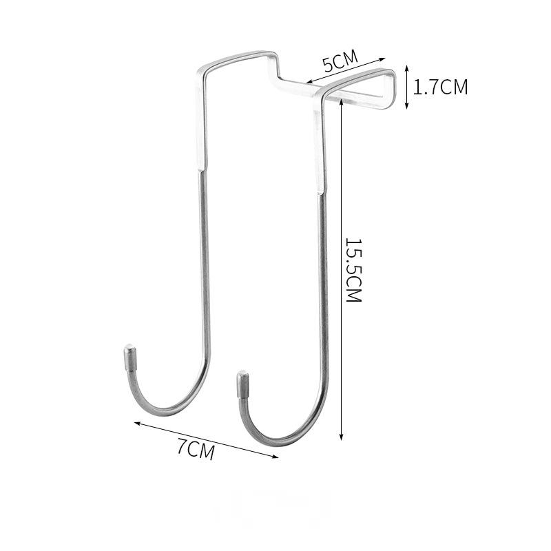 Stainless Steel Bedside Hook Free Punching Double S-type Hook Bathroom Cabinet Door Rack Towel Storage Rack Behind The Door
