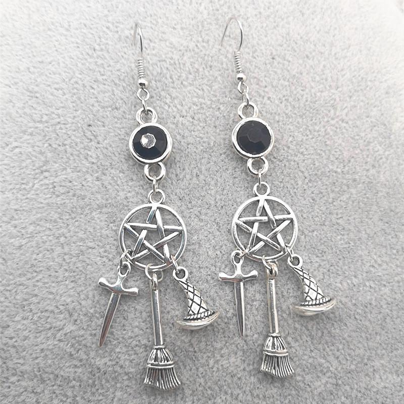 European Gothic Star Dagger Earrings – Supernatural Friendship Gift