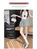 2025 Autumn Black High-Waist A-Line Skirt for Women: Slimming, Fluffy, Elastic Fit