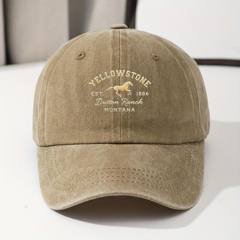 A Vintage Washed Baseball Cap with a Horse Print Adjustable And Made of HighQuality Material Suitable for Casual Wear