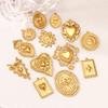 3Pcs Large Heart/Sun Face/Flower Charms Stainless Steel Rectangle Big Pendants for Jewelry Connector DIY Necklace Jewelry Making