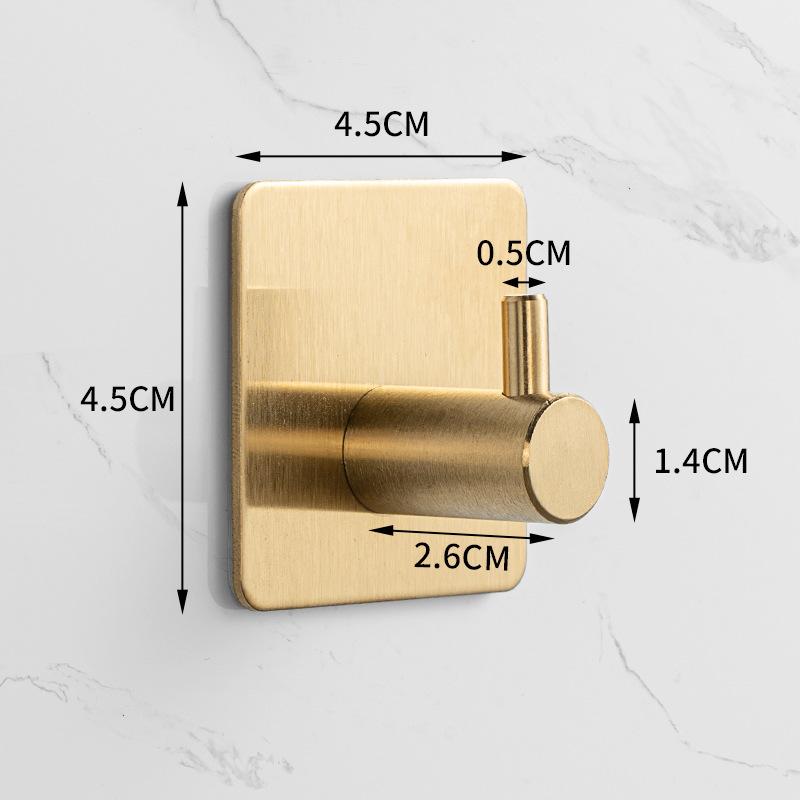 Stainless Steel Adhesive Hooks for Bathroom & Kitchen - Traceless, Rust-Resistant, Strong Adhesion