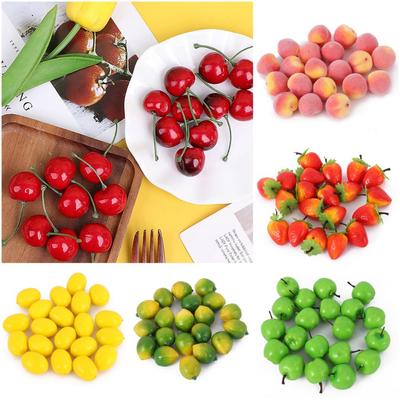 20PCS Photography Props Simulation Fruits Vegetables Plastic Fake Cherry Lemon Patoto  Toy