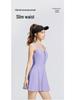 Kangnian Zipper Jumpsuit Skirt: Anti-Exposure Tennis & Running Dress