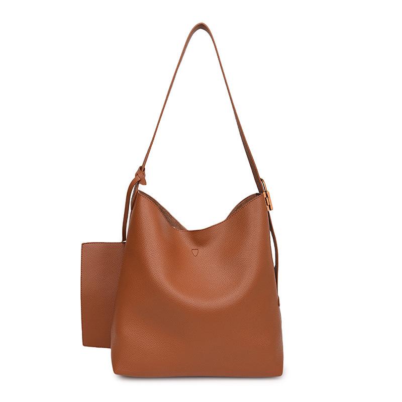 Сумка Универсальная Большая Сумка Женская Новая Повседневная Большая Вместимость Дорожная Сумка Через Плечо коричневый