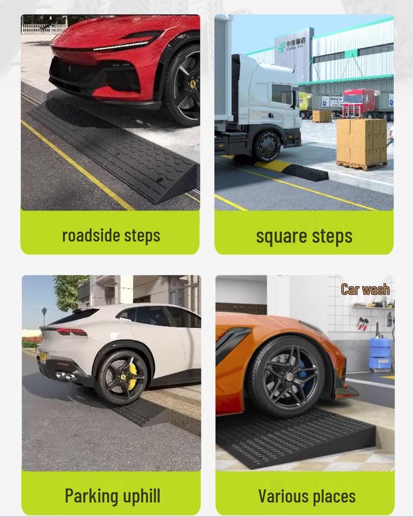 Anti-slip Rubber-Plastic Curb Ramp for Cars