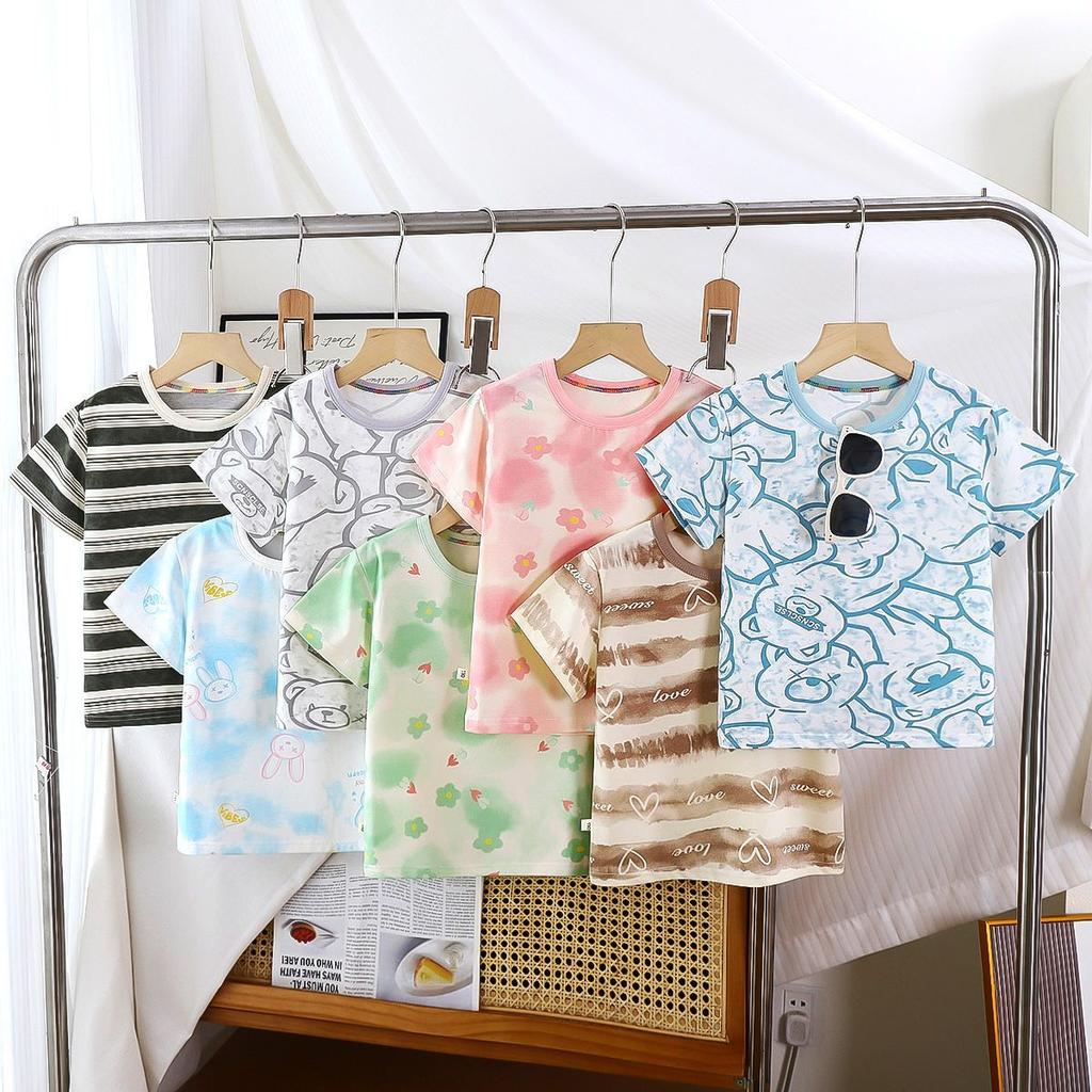 New Summer T-shirt for Girls Summer Clothes for Babies and Children Half Sleeved Cotton Thin Short Sleeved Shirt for Boys and Babies