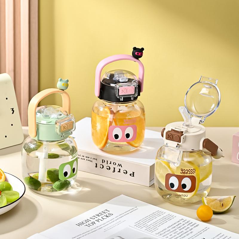 600ml Portable Plastic Straw Water Cup Sports Water Bottle High Value Outdoor Camping Drinking Tools Children's Straw Cup