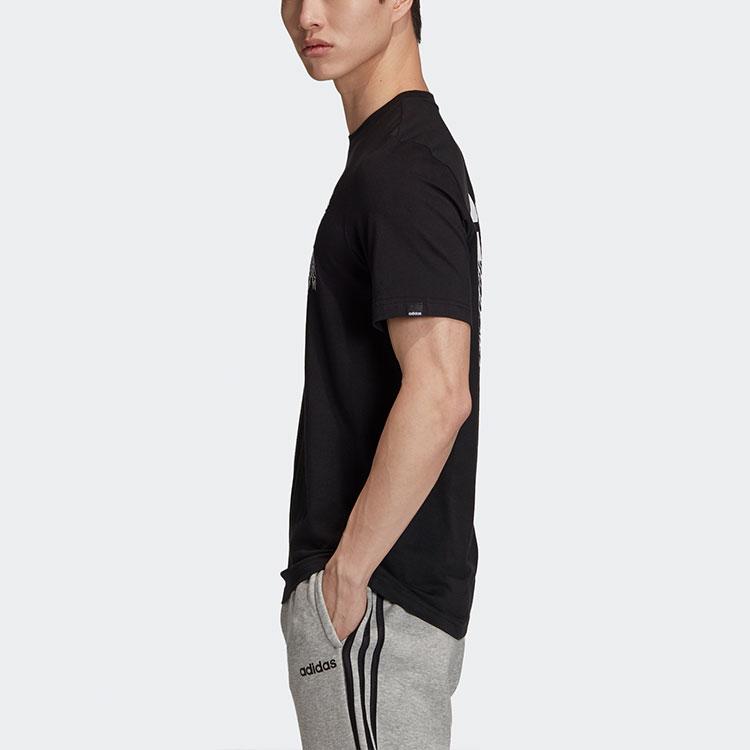 Adidas Logo Print Round Neck Short Sleeve Training T-Shirt Men Tops Black GD5920