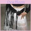 Fringe Punk Leather Belt With Metal Buckle For Music Festival Fashion