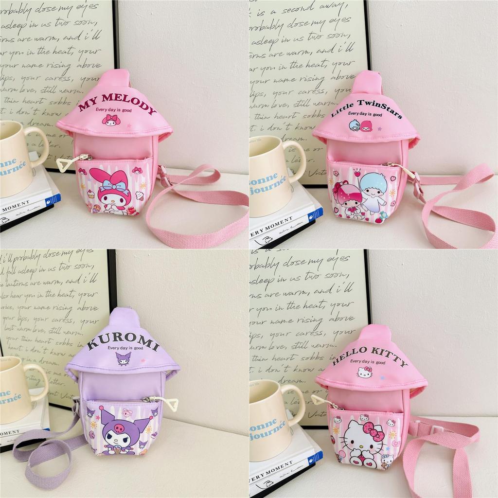My Melody Kids Outdoor Crossbody Bag Cute Cartoon Nylon Preschool Chest Pack For Toddlers