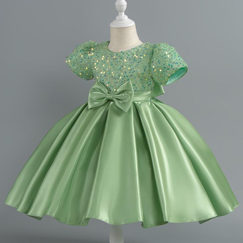 Princess Bowknot Purple Toddler Dress - Formal Wear & Performance Costume for Middle Girls