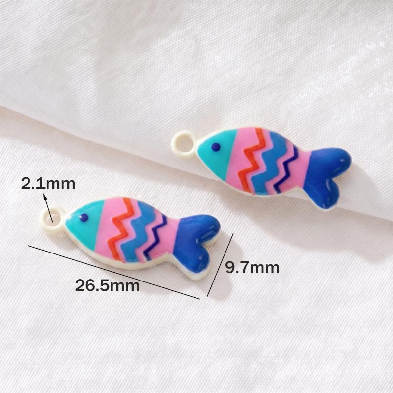 5Pcs Enamel Fish Charms Pendants Stainless Steel Ocean Animal Charm For Diy Necklace Earrings Bracelets Crafts Jewelry Making