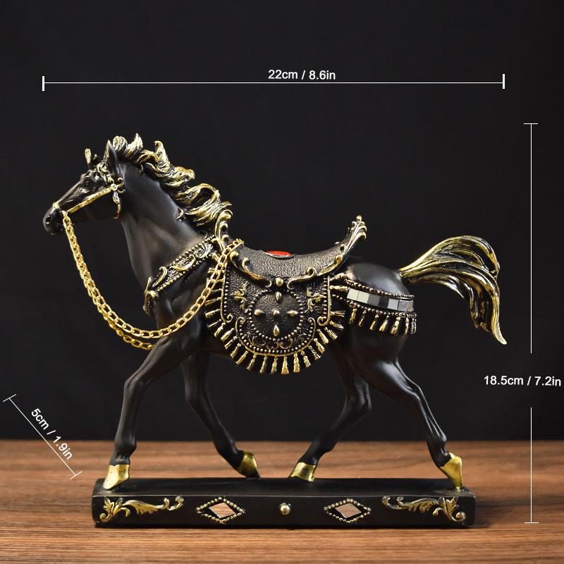 1Pc Craft Decorations Fortune Synthetic Resin Affordable Luxury Horse Ornament Gift Home Decoration