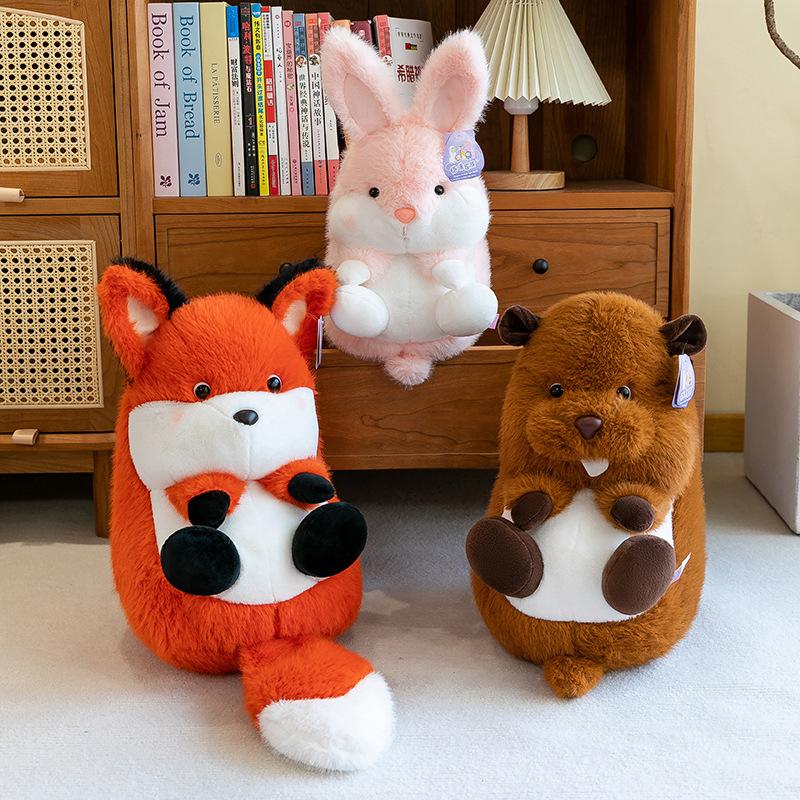 Cute and Cute Fox Marmot Rabbit Doll Sleeping Pillow Plush Toy Doll Gift for Best Friend