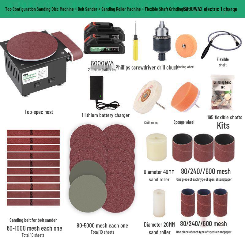 Compact Electric Belt Sander for DIY - High-Speed Sanding, Knife Sharpening, and Desktop Grinding/Polishing Machine.
