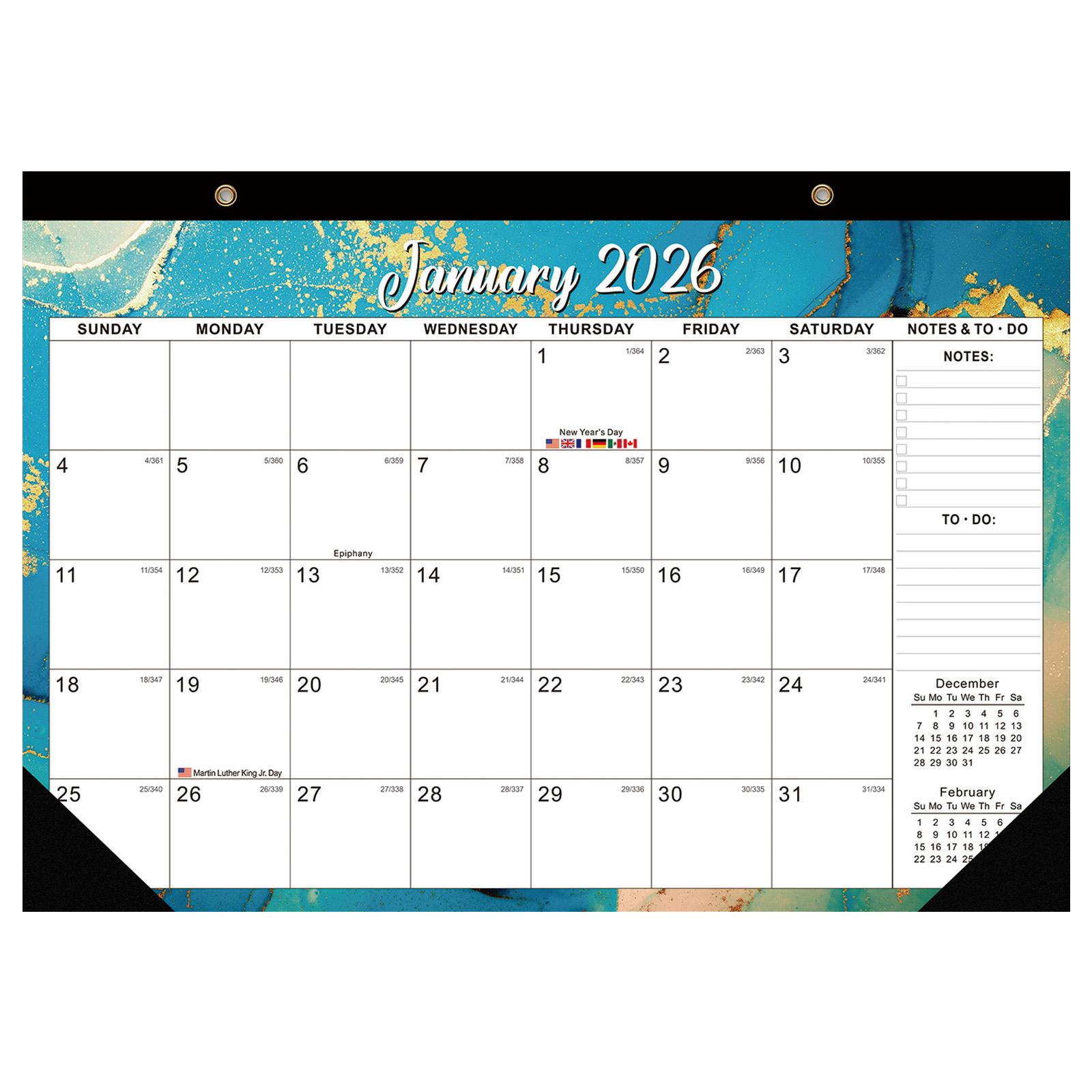 

18 Month Planner, Wall Calendar With Protective Plastic Cover, Large Size, Suitable For, Home, And Teacher Use. One Size