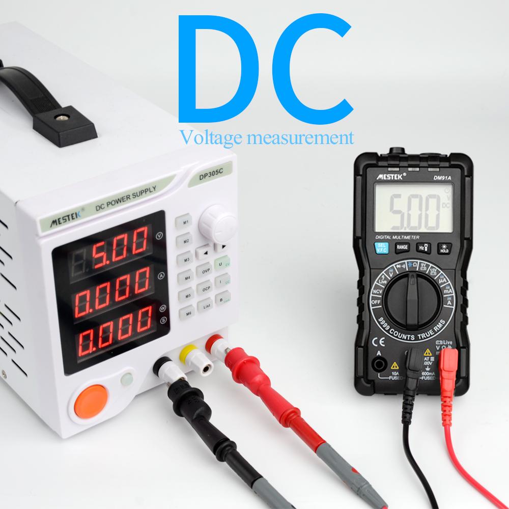 Mini Digital Multimeter9999 Counts True RMS Auto Range AC/DC Volt Amp Ohm Diode Continuity Capacitance Tester DM91A