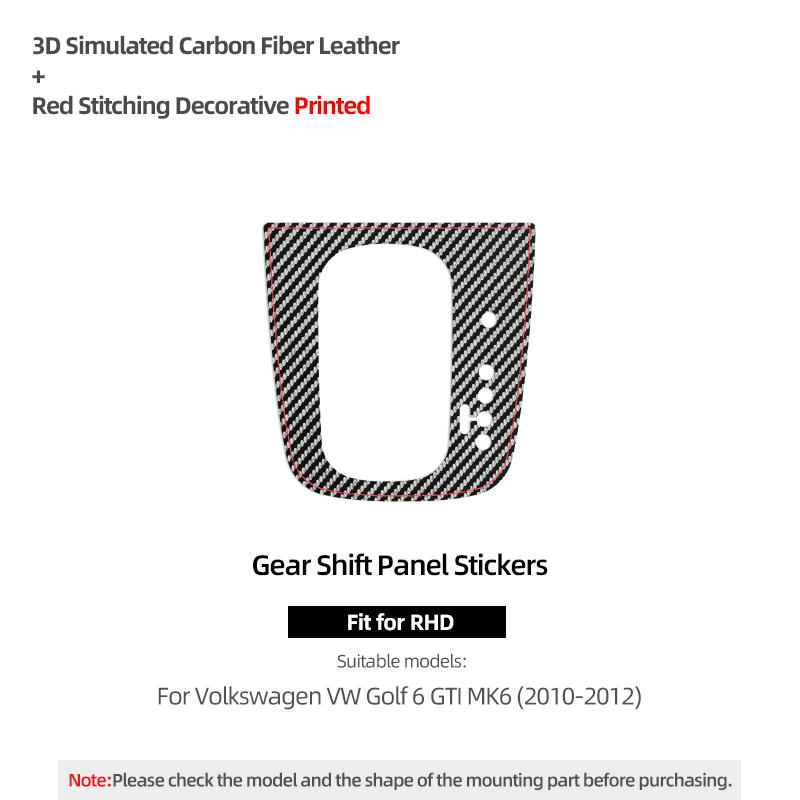 Betterhumz For Volkswagen VW Golf 6 GTI MK6 2010-2012 Made of Alcantara Gear Shift Panel Trim Stickers Car Interior Accessories