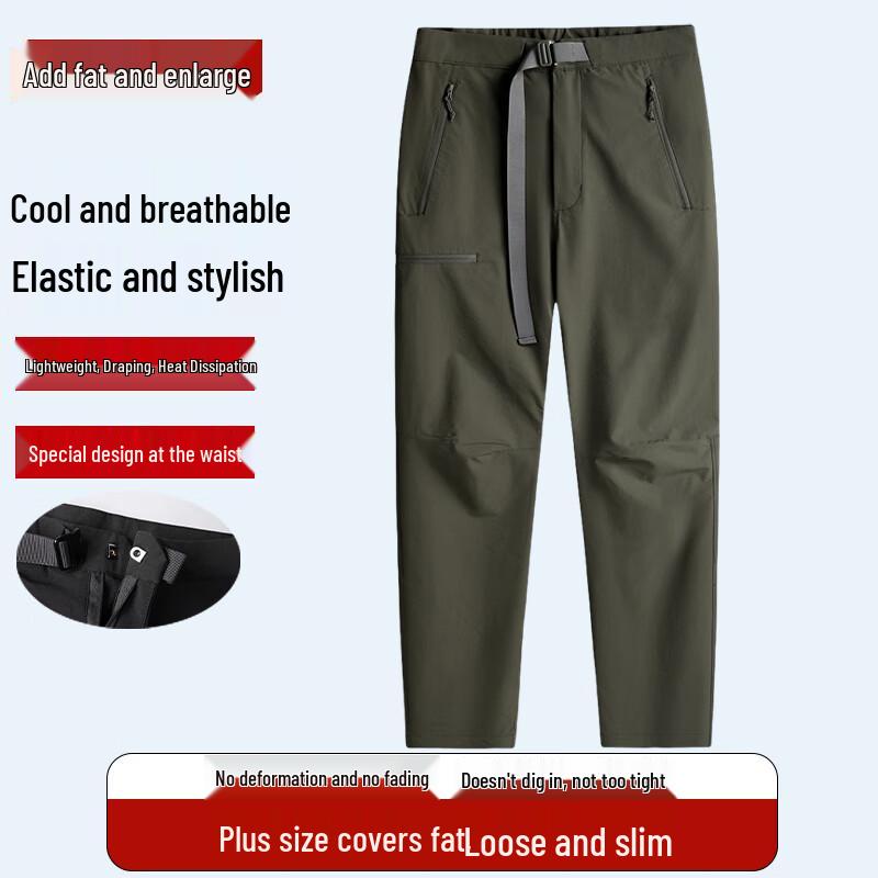 

Dibinze Men s Plus Size Thin Elastic Straight Leg Casual Pants 8XL