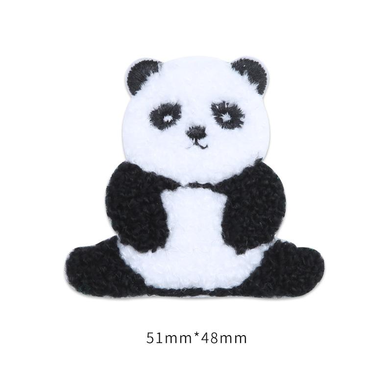 

Самоклеящаяся нашивка в виде гигантской панды, бесшовная пуховая куртка, заплатка для ремонта без дырок, плюшевая вышивка, тканевая наклейка, одежда, свитер Sitting Angle