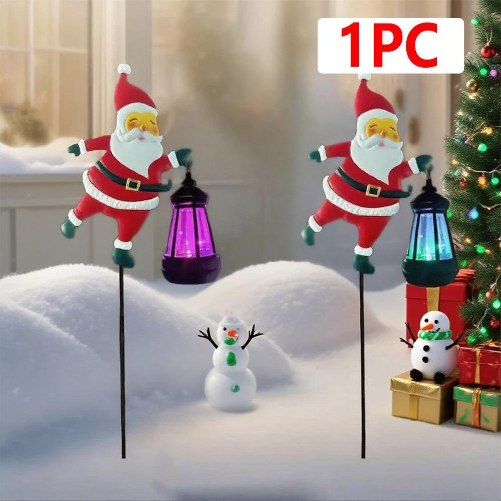 1pcs Christmas Solar Kettle Lights Garden Lawn Decorative Santa Claus Kettle Ground Lamp Solar LED Night Lights Outdoor Decor