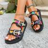 Slippers new large size slippers thick bottom one-word buckle casual retro cool slippers