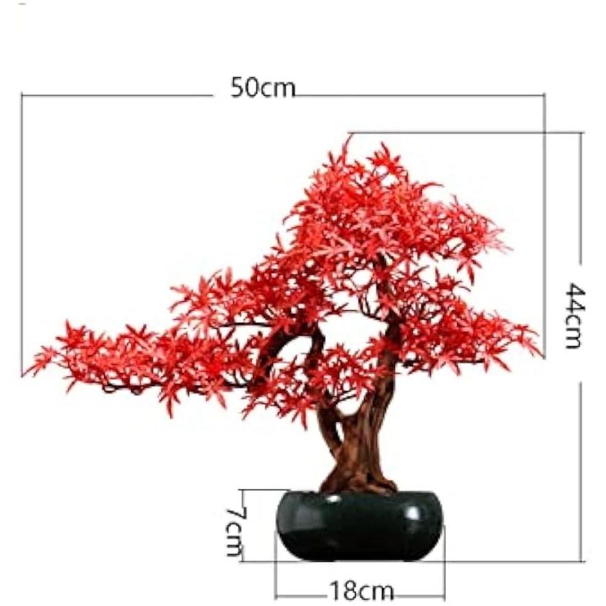Artificial flowers potted plants wood decoration simulation bonsai green fake decor home office display maple leaves design