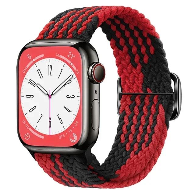 Nylon Strap for Apple Watch Ultra 2 Band 49mm 40mm 44mm 41mm 38 45mm Elastic Braided Loop Bracelet IWatch Series 9 8 7 6 SE 5 4
