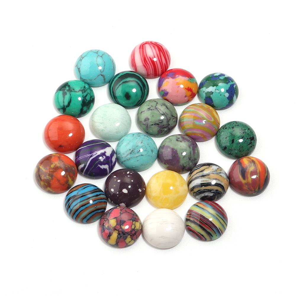

5-10pcs/Lot 6 8 10 12 20mm Synthetic Turquoise Cabochon Beads Round Loose Beads Cabochon Cameo DIY Earrings Rings Jewelry 6mm 10pcs