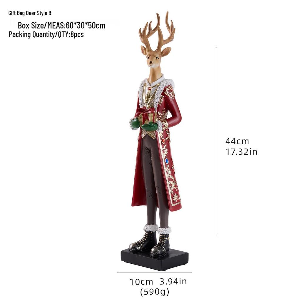 Resin Nutcracker Soldier Ornament with Christmas Wreath Gift Box