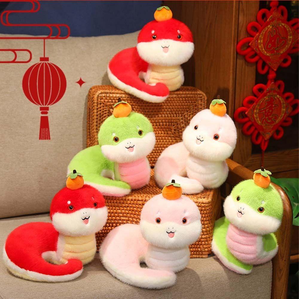 Stuffed Animal Snake Year Mascot Toy 25cm Lucky Snake Doll Plushies  Home Decor