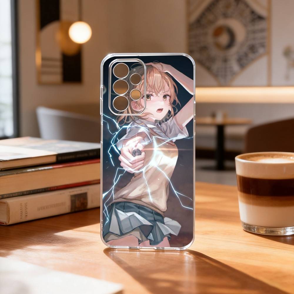 

Misaka Mikoto Railgun Electric Warning PhoneCase Transparent Silicone Soft For Samsung S25,S24,S21,S22,S23,S30,Ultra,S20,Plus,Fe Samsung S21
