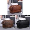 Mens Dual Layer Travel Toiletry Bag With Waterproof Pu Leather For Business Trips