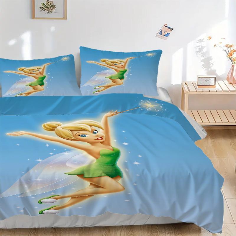 Tinkerbell'S Flight Print 3Pcs Bedding Setduvet Cover With 2 Bedropillowcase Home Birthday Gift