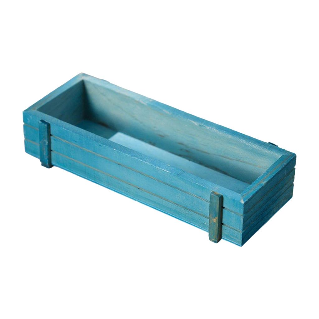 Vintage Style Wooden Planter Pot For Succulent Plant Breathable Design Lightweight Indoor Outdoor Home Garden Decoration