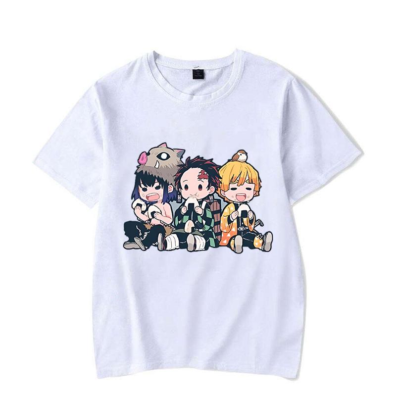 Funny Anime Hashibira Inosuke Kamado Tanjirou Agatsuma Zenitsu Cartoon Print T-shirt Summer Cool T Shirt Women Men Short Sleeve
