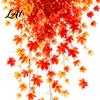 Non Adhesive Window Film 2Pcs Fall Clings Hanging Maple Leaf Decals Reusable Autumn Clings Leaves Static Stickers for Thanksgiving Party Supplies