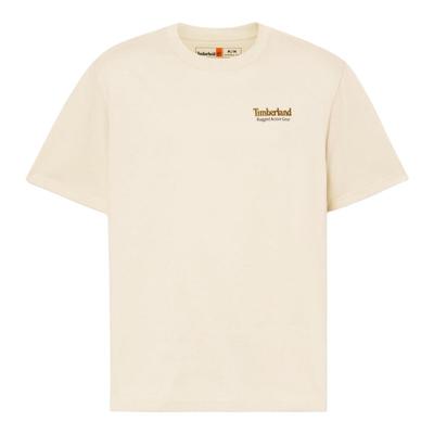 Back Graphy Logo Letter Crew Neck Short Sleeve T-Shirt Men Tops Light-Brown TB0A69E3A0P1