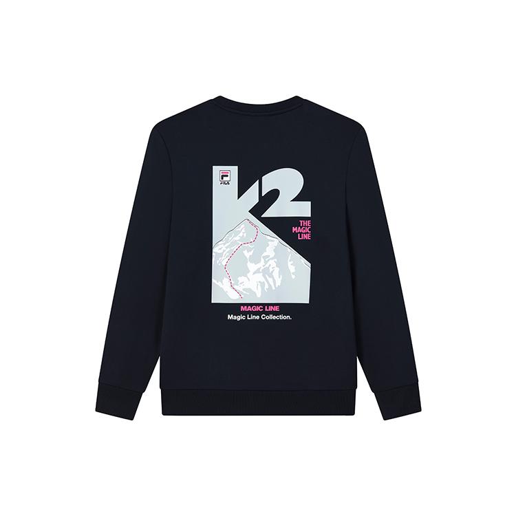 FILA Sweatshirts Men s Legend Blue Crew Neck Moderate Regular F11M138204F-NV M