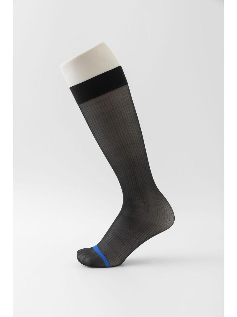 Men's Black Pinstripe Silk Socks for Business Formal Wear
