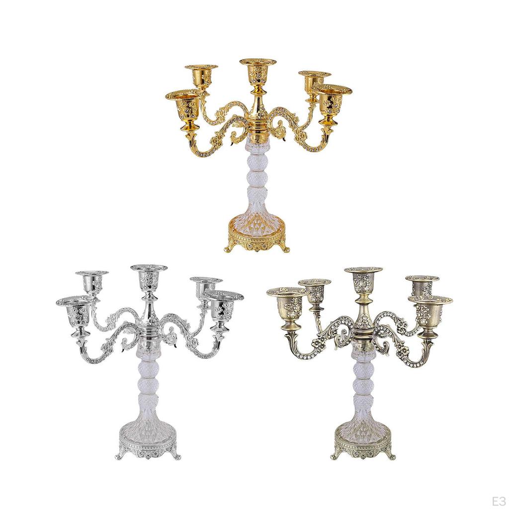 5 Arm Candle Holder, Candelabra, Modern Decorative Table Centerpiece, Stand for Bar, Dining