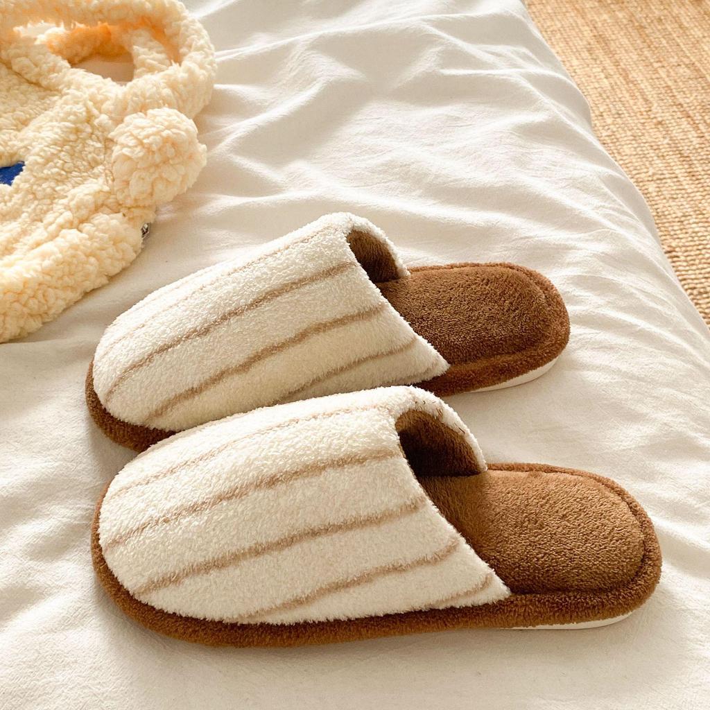 Women's Non-Slip Cotton Slippers - Soft, Silent, Closed-Toe for Indoor Comfort - Perfect for Autumn and Winter.